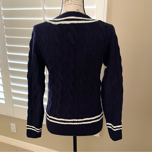 U.S. Polo Assn. Tipped Cable V-Neck Sweater - Picture 2 of 5